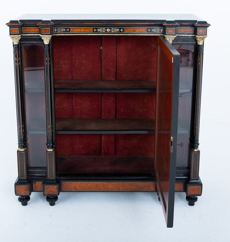 Victorian Walnut and Ebony Side Cabinet