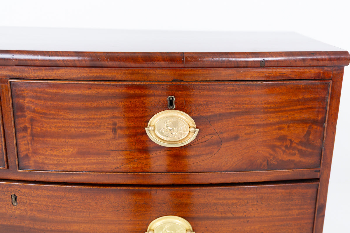 Regency Mahogany Bow Chest of Drawers