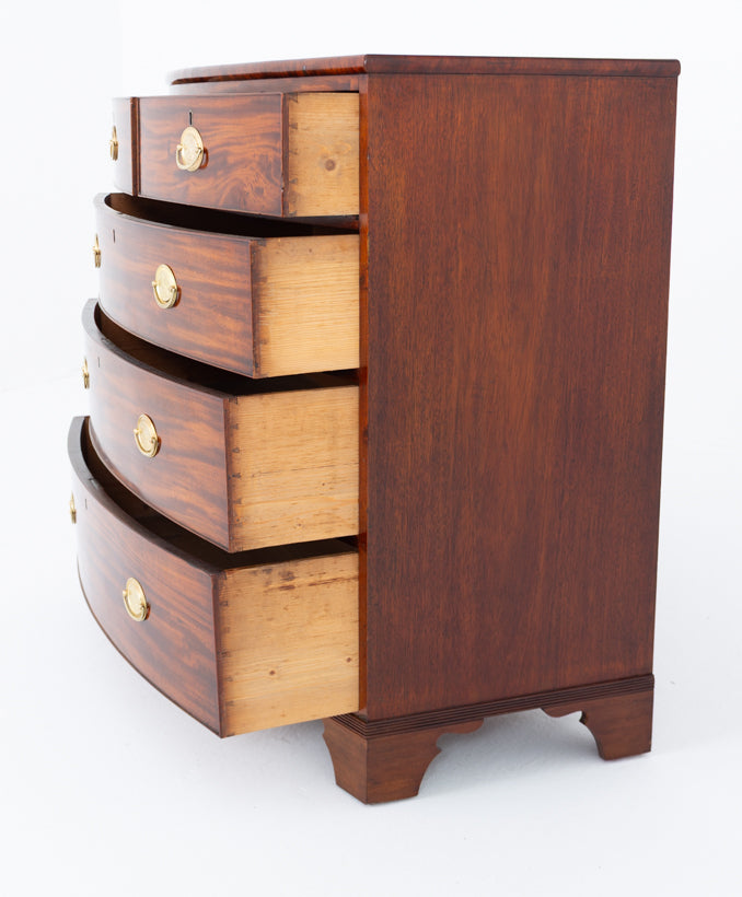 Regency Mahogany Bow Chest of Drawers