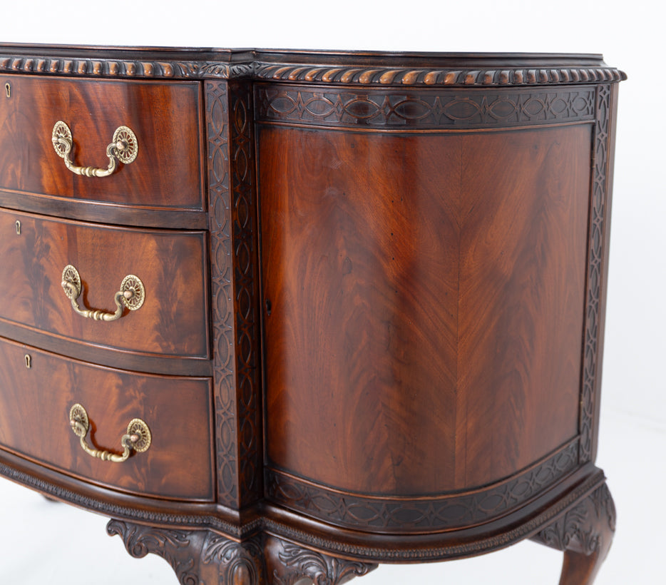 Mahogany Chippendale Style Side Cabinet