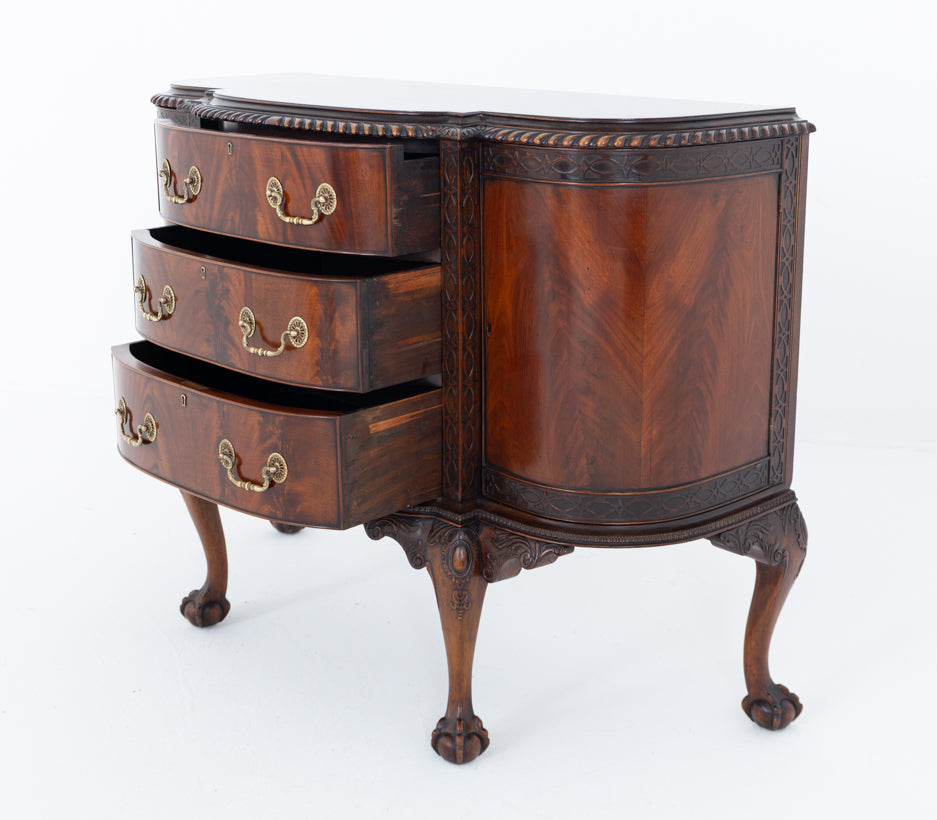 Mahogany Chippendale Style Side Cabinet