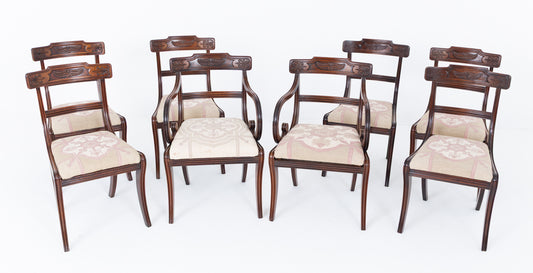 A Good Set of 8 Regency Mahogany Dining Chairs