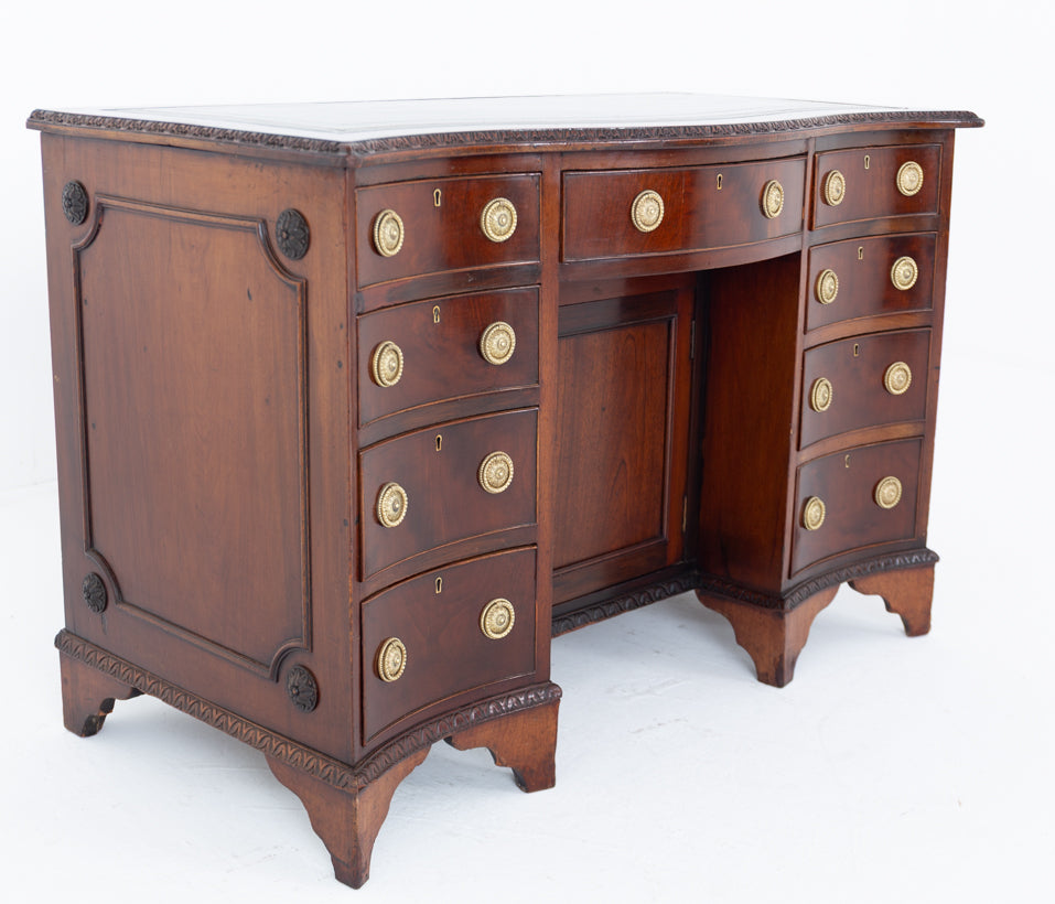 Mahogany Serpentine Kneehole Desk