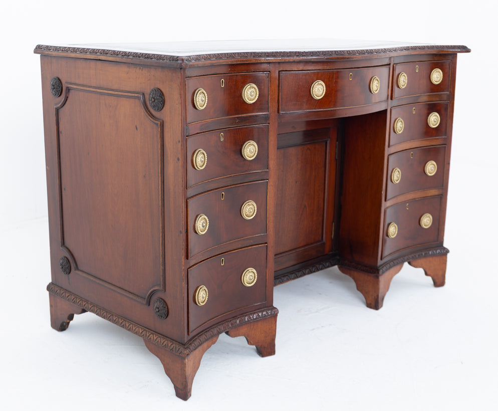 Mahogany Serpentine Kneehole Desk