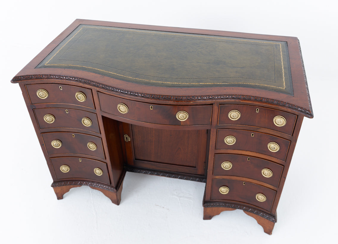 Mahogany Serpentine Kneehole Desk