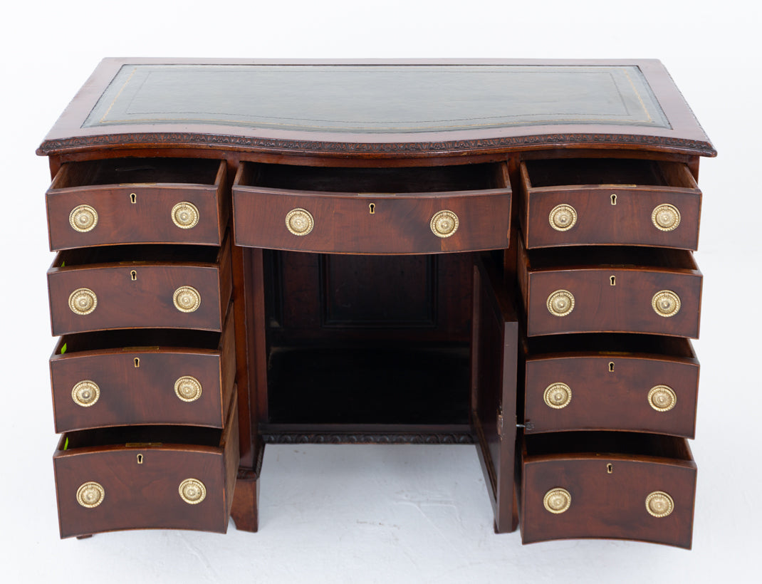 Mahogany Serpentine Kneehole Desk