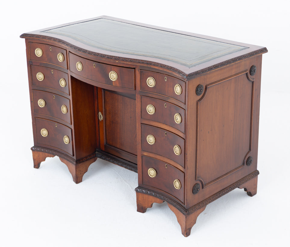 Mahogany Serpentine Kneehole Desk