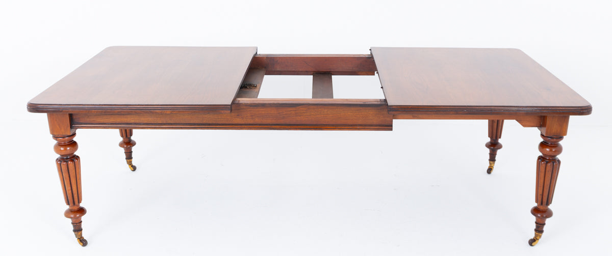 Victorian Walnut Extending Dining Table.