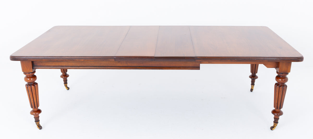 Victorian Walnut Extending Dining Table.