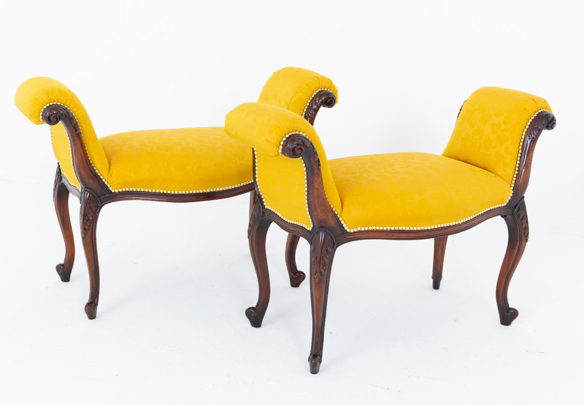 Pair of Hepplewhite Style Mahogany Window Seats