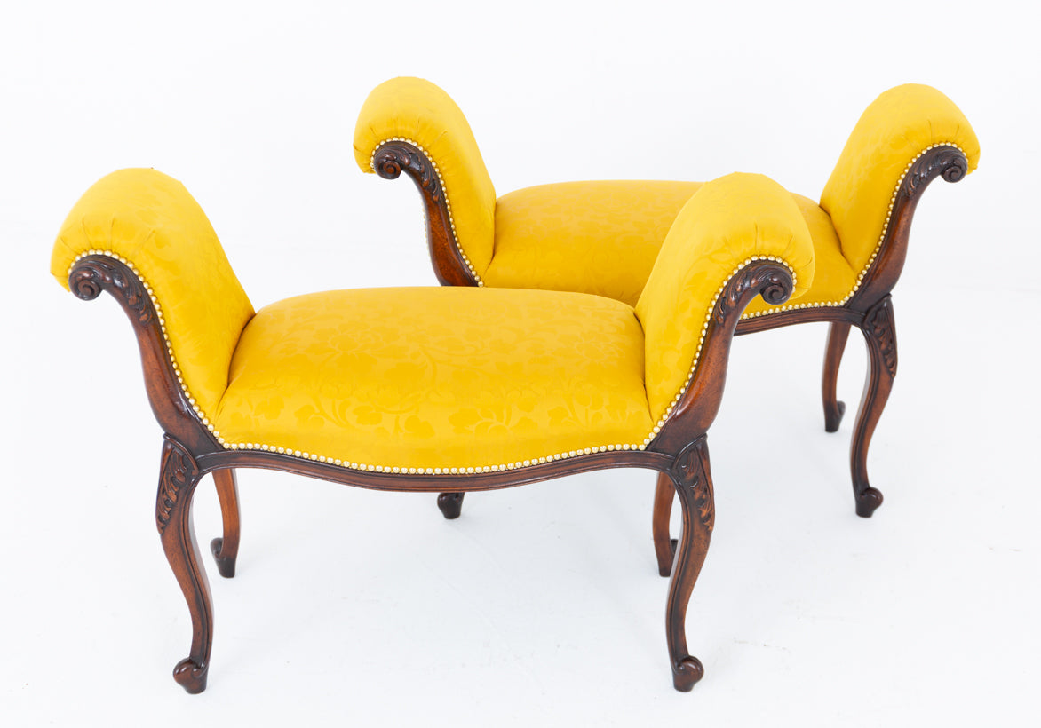 Pair of Hepplewhite Style Mahogany Window Seats