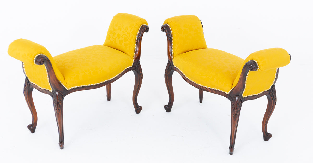 Pair of Hepplewhite Style Mahogany Window Seats