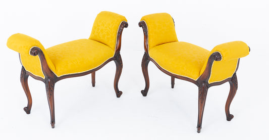 Pair of Hepplewhite Style Mahogany Window Seats