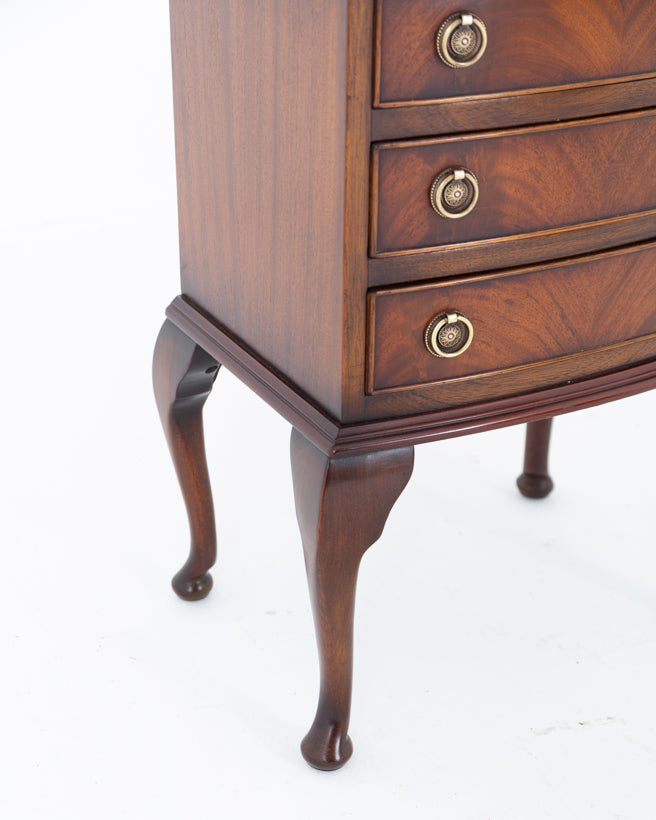 Mahogany Bow Front Bedside Cabinet