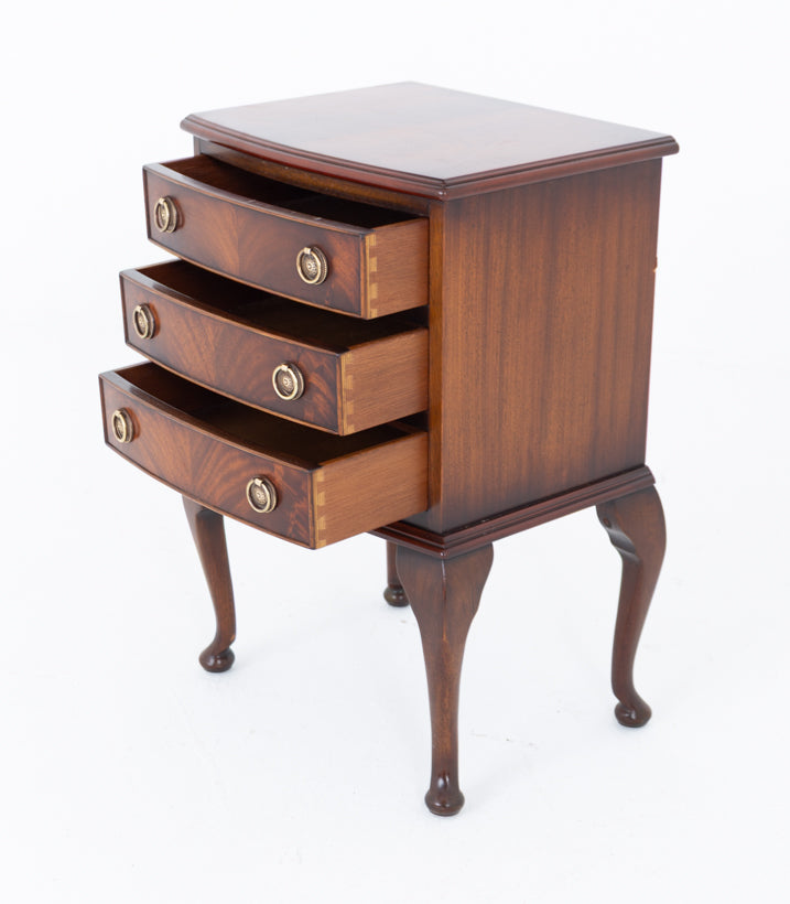 Mahogany Bow Front Bedside Cabinet