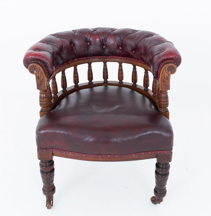 Victorian Mahogany and Leather Desk Chair