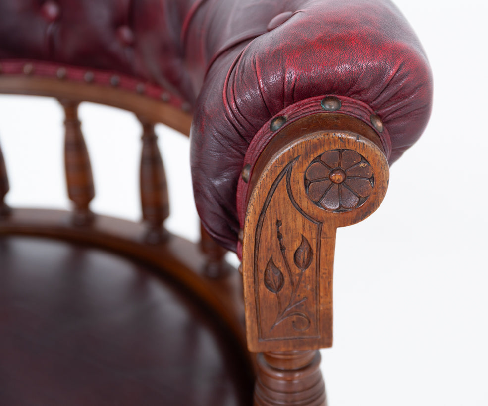 Victorian Mahogany and Leather Desk Chair