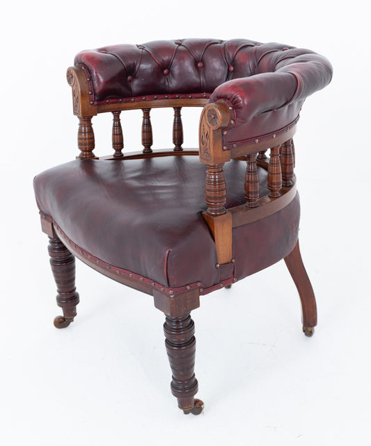 Victorian Mahogany and Leather Desk Chair