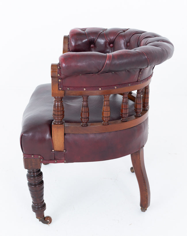 Victorian Mahogany and Leather Desk Chair