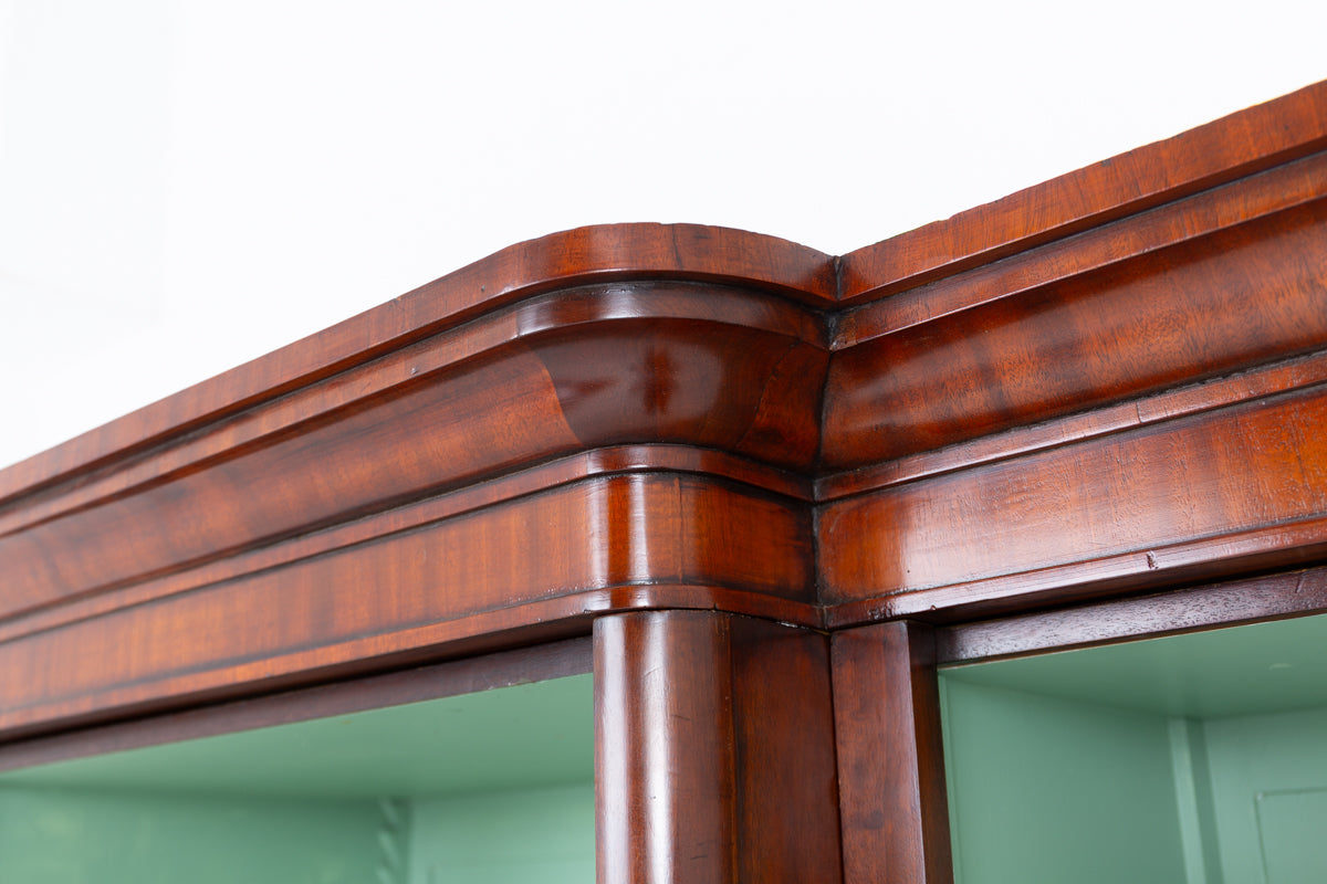 Large Victorian Mahogany Breakfront Open Bookcase