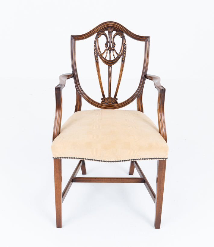 Set of 8 (6+2) Mahogany Hepplewhite Style Dining Chairs