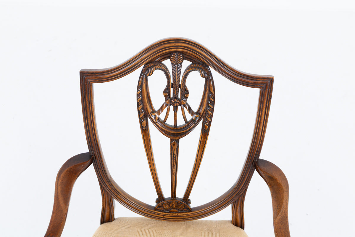 Set of 8 (6+2) Mahogany Hepplewhite Style Dining Chairs