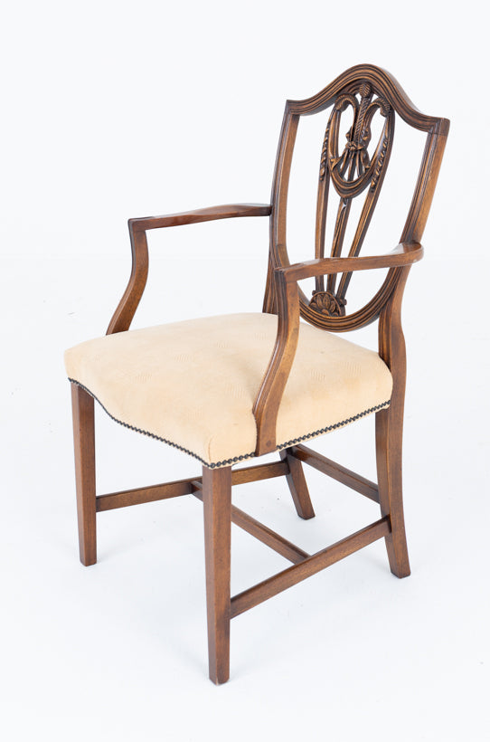 Set of 8 (6+2) Mahogany Hepplewhite Style Dining Chairs