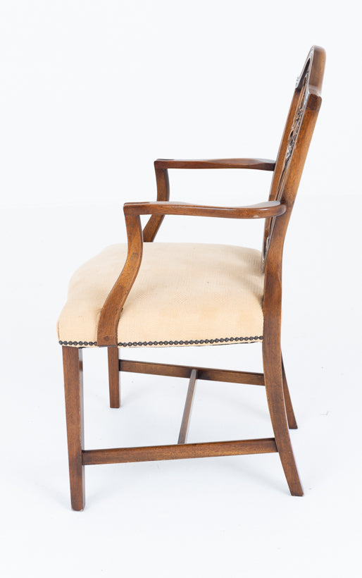 Set of 8 (6+2) Mahogany Hepplewhite Style Dining Chairs