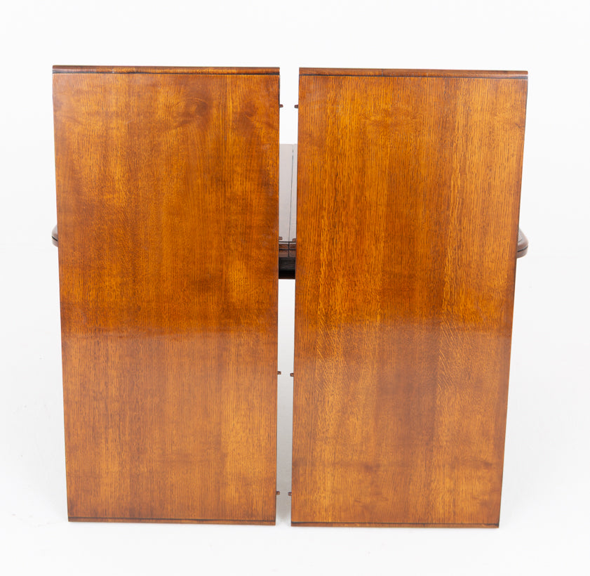 Victorian Oak 2 Leaf Extending Dining Table