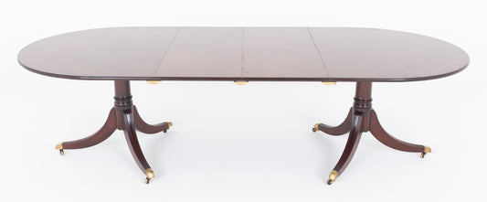 Regency Style Mahogany 2 Pedestal Dining Table