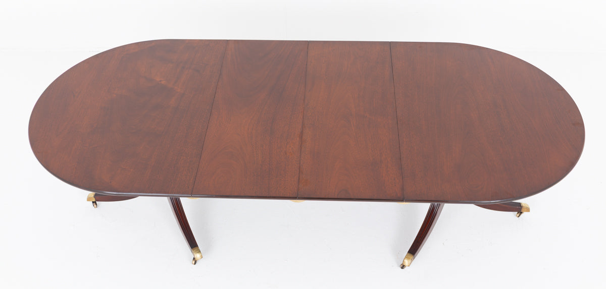 Regency Style Mahogany 2 Pedestal Dining Table
