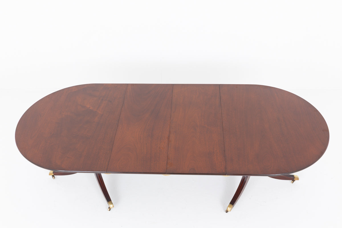 Regency Style Mahogany 2 Pedestal Dining Table