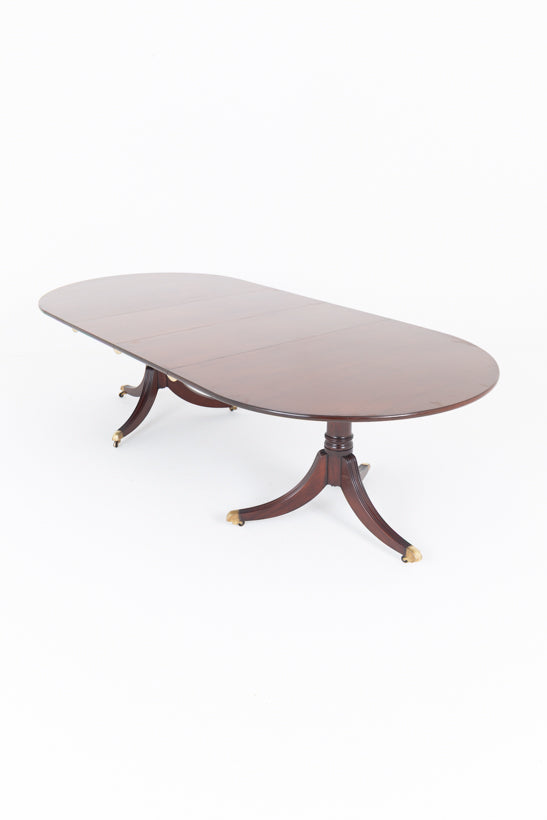 Regency Style Mahogany 2 Pedestal Dining Table