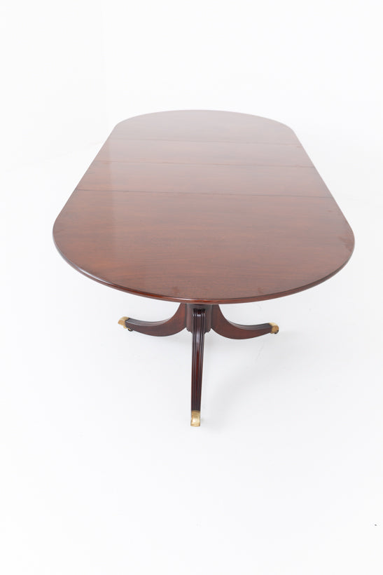 Regency Style Mahogany 2 Pedestal Dining Table