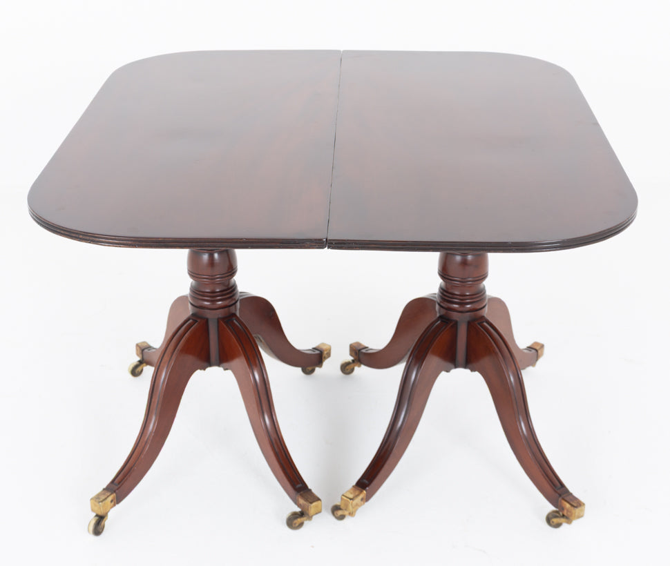 Regency Period Mahogany 2 Pedestal Dining Table