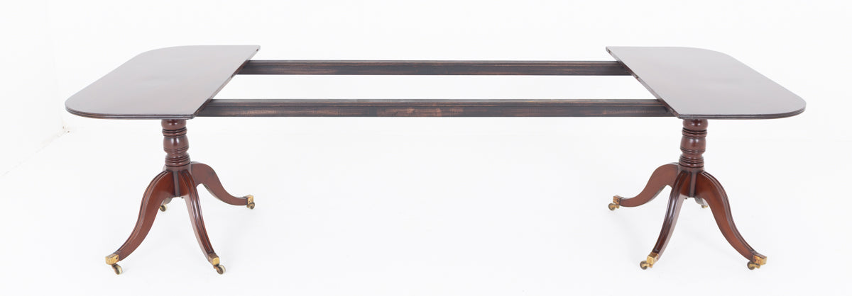 Regency Period Mahogany 2 Pedestal Dining Table
