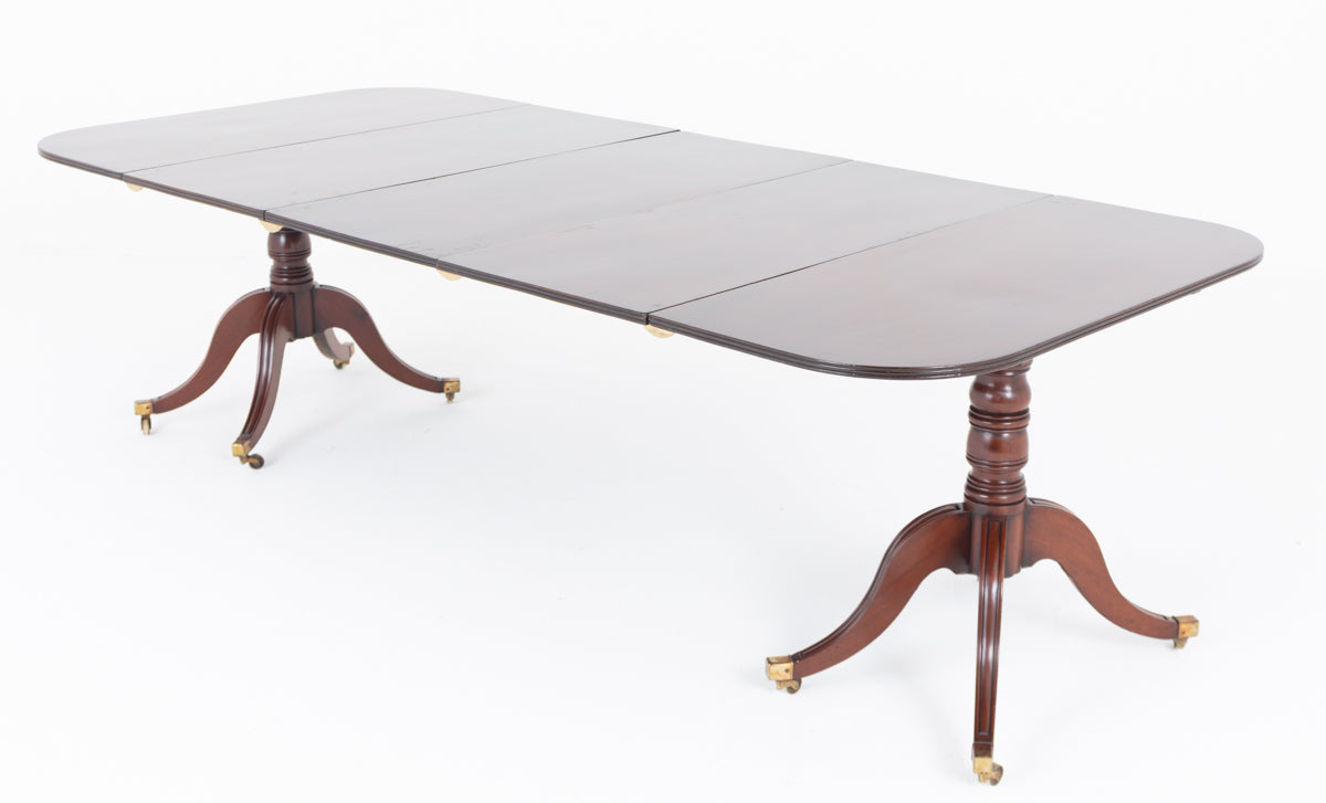 Regency Period Mahogany 2 Pedestal Dining Table