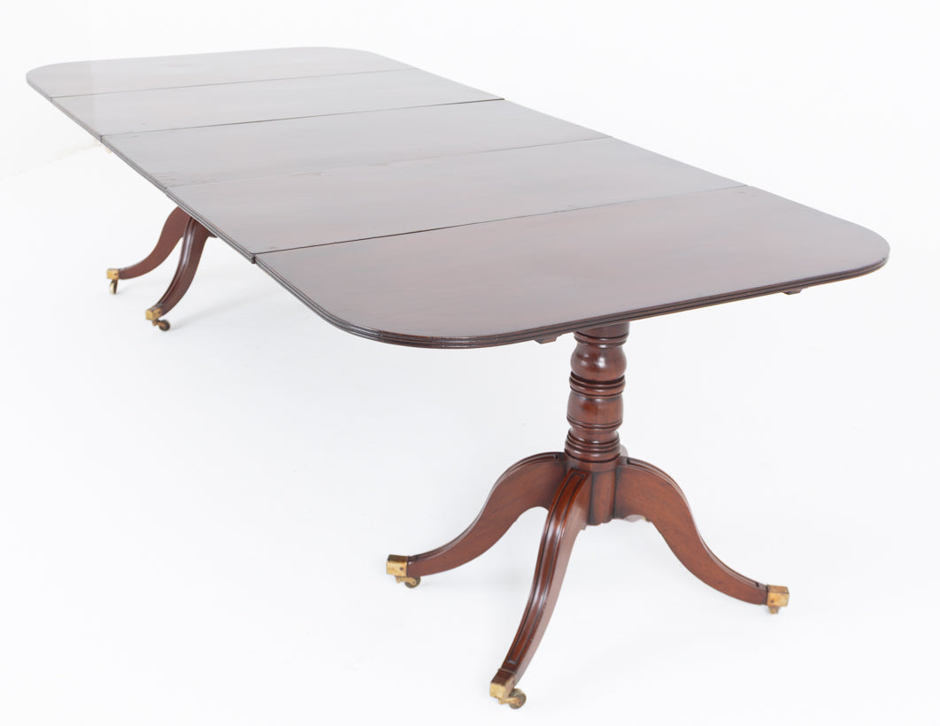 Regency Period Mahogany 2 Pedestal Dining Table