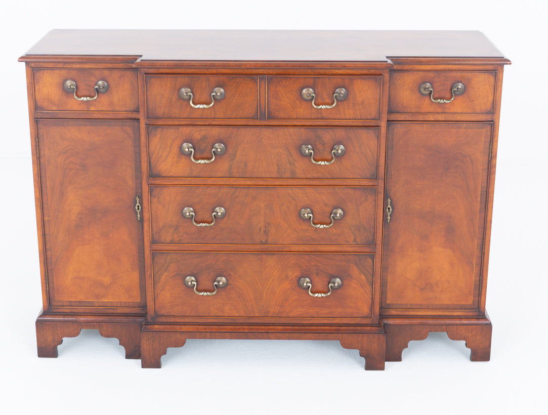Georgian Revival Walnut Breakfront Sideboard