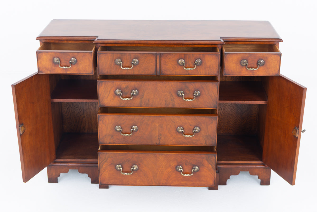Georgian Revival Walnut Breakfront Sideboard