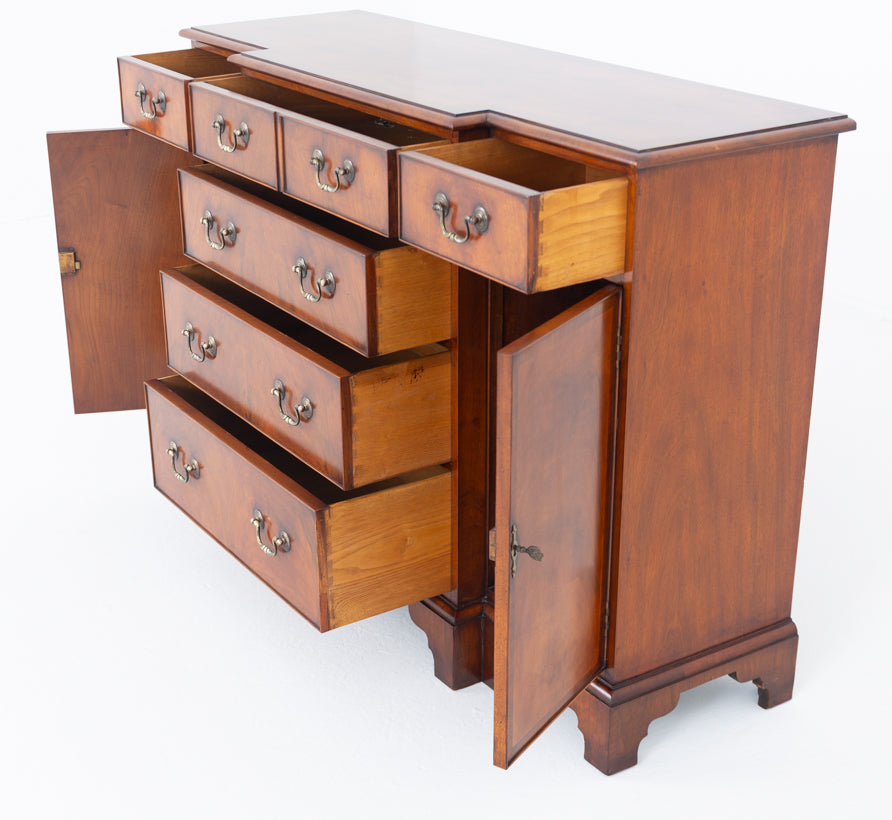 Georgian Revival Walnut Breakfront Sideboard