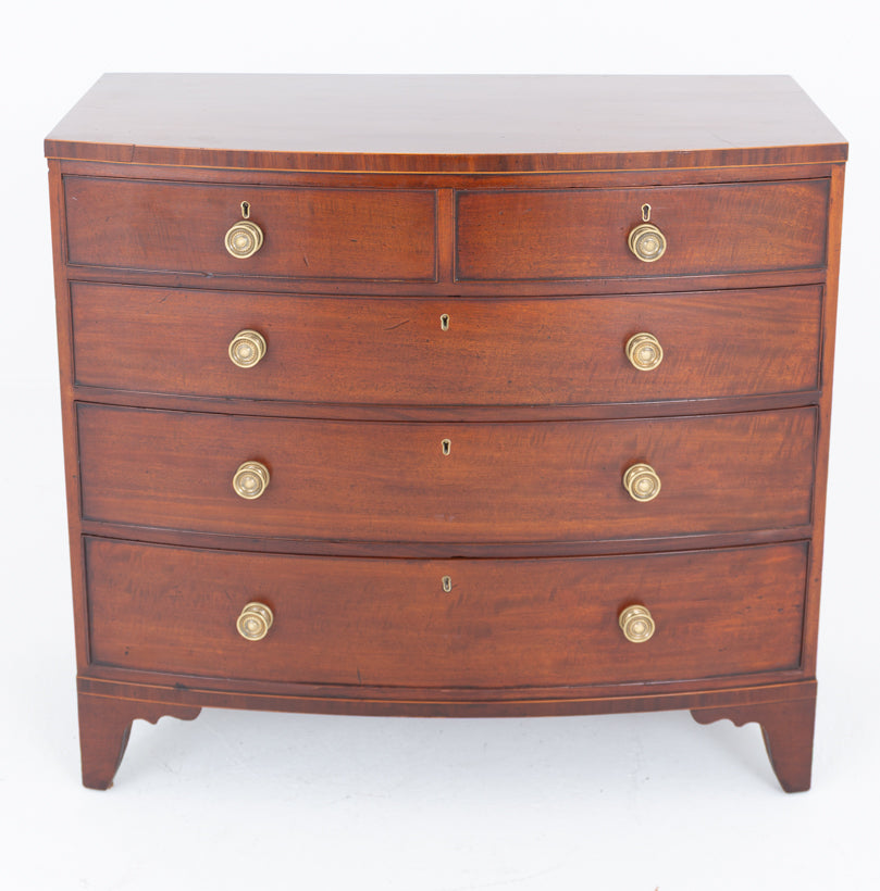 Regency Mahogany Bow Chest of Drawers