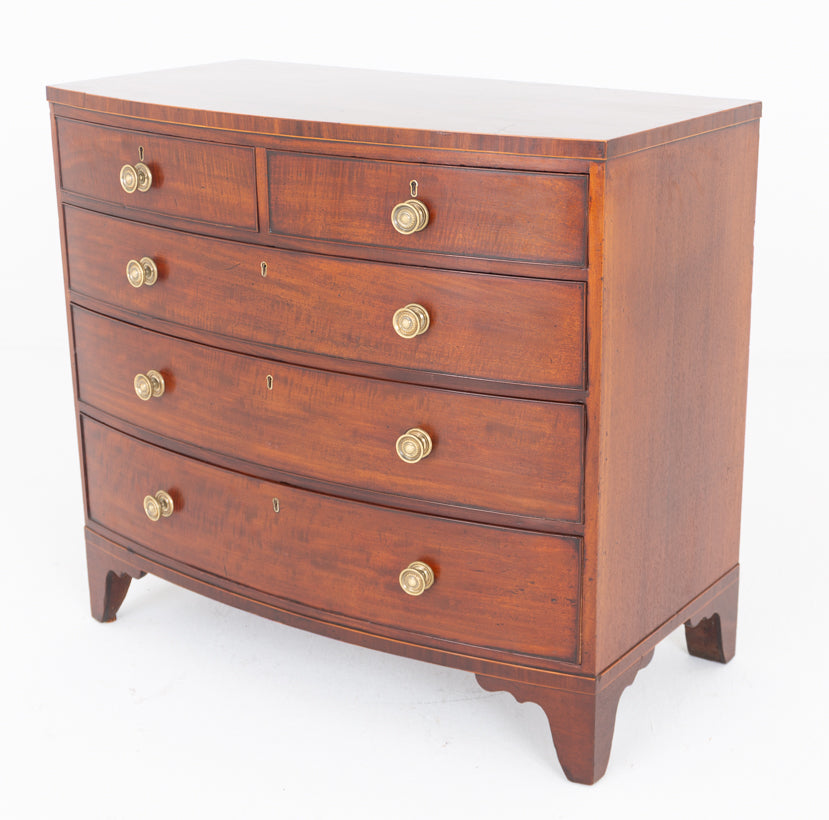 Regency Mahogany Bow Chest of Drawers