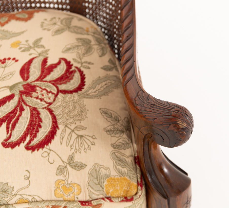 Impressive Carolean Style Mahogany Bergere Suite