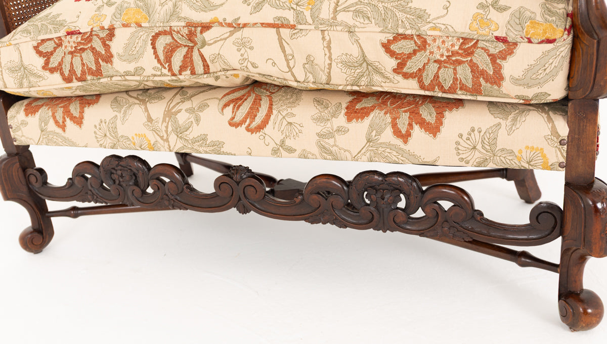 Impressive Carolean Style Mahogany Bergere Suite