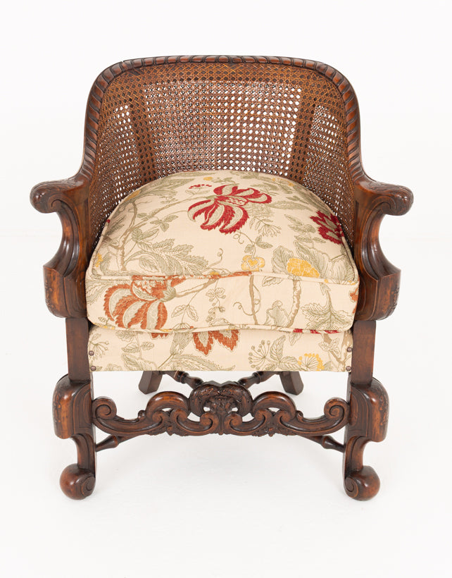 Impressive Carolean Style Mahogany Bergere Suite