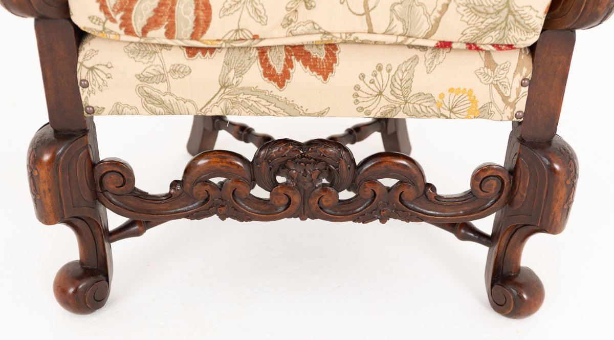 Impressive Carolean Style Mahogany Bergere Suite