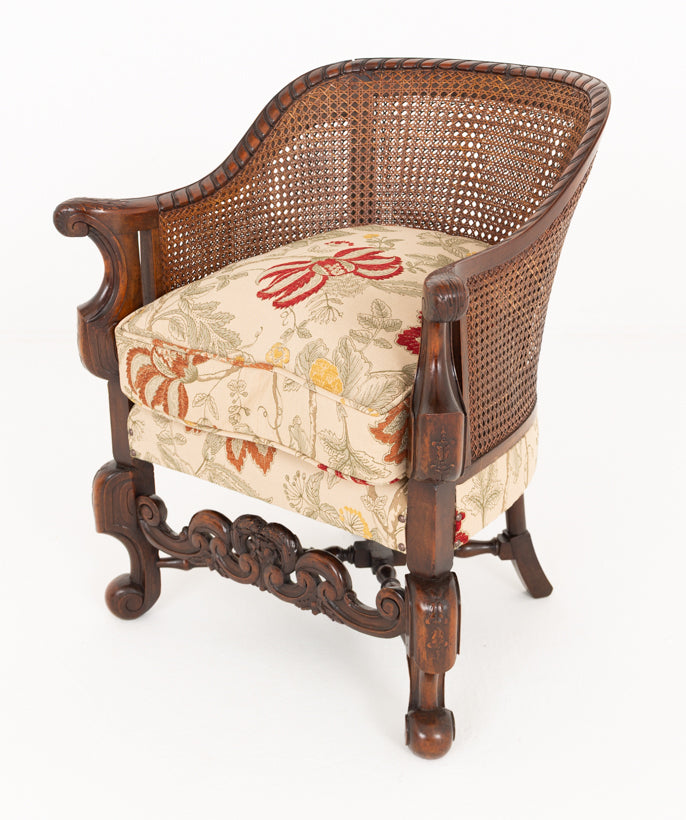 Impressive Carolean Style Mahogany Bergere Suite