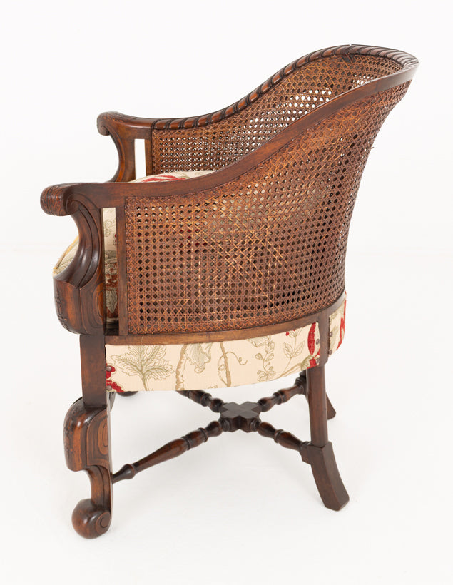 Impressive Carolean Style Mahogany Bergere Suite