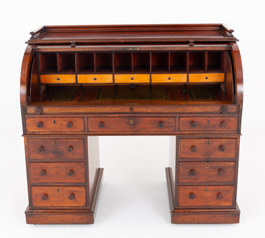 Victorian Mahogany Cylinder Desk